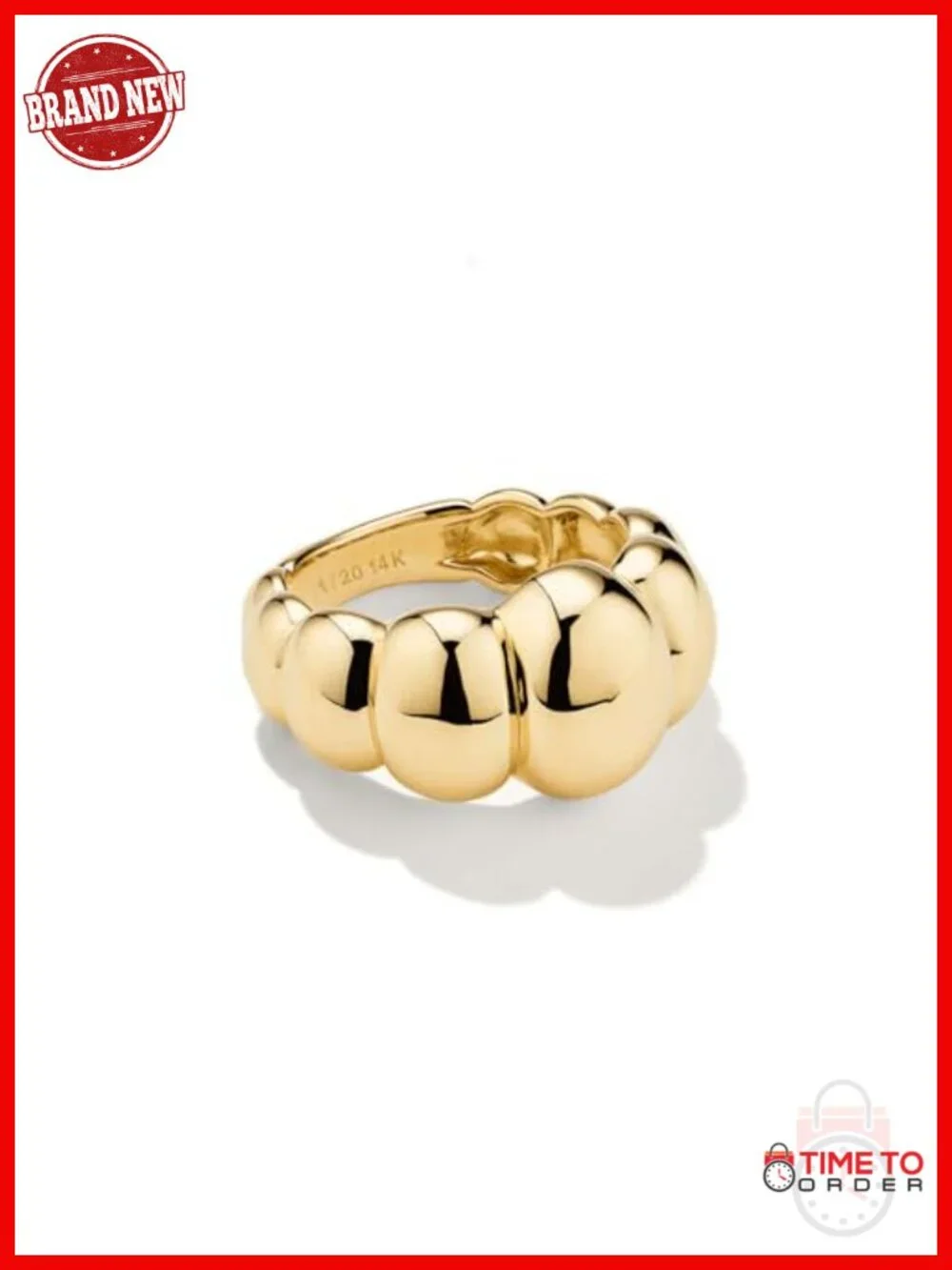 14K Gold Filled Chunky Statement Stackable Ring with Playful Bubble Design